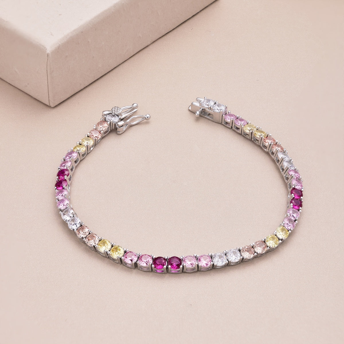 [Lucky Star]Radiant Colorful Round Cut Tennis Bracelet