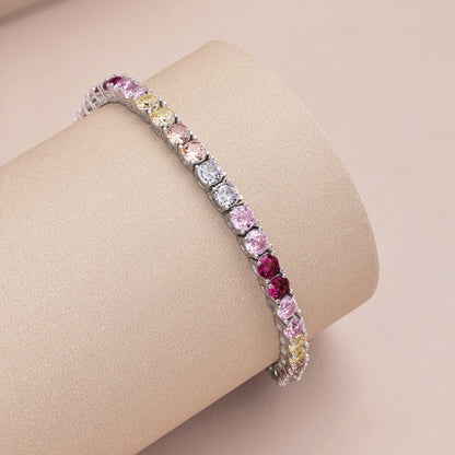 [Lucky Star]Radiant Colorful Round Cut Tennis Bracelet