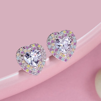 [Lucky Star]Dazzling Heart Shape Lover Earrings