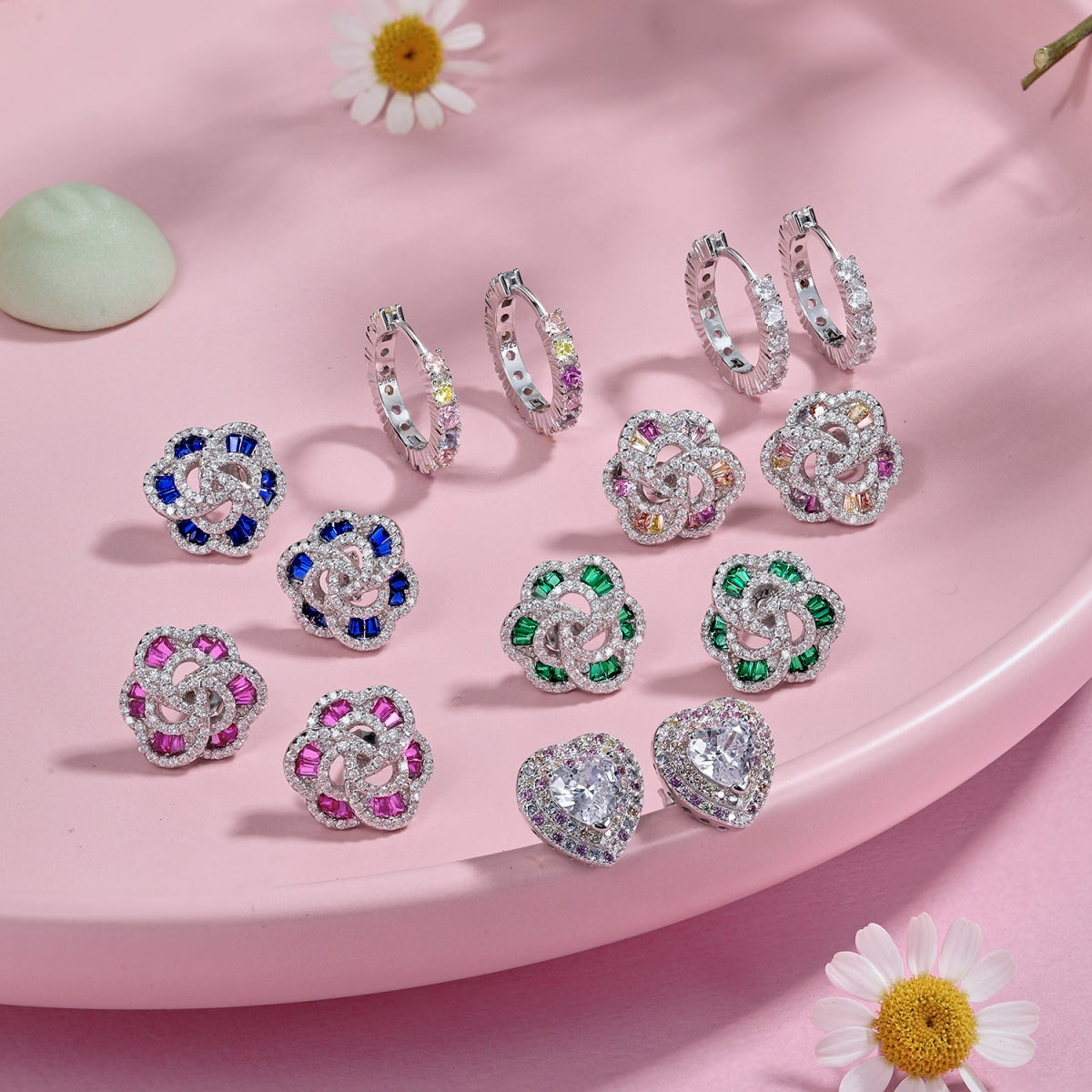 [Lucky Star]Dazzling Heart Shape Lover Earrings
