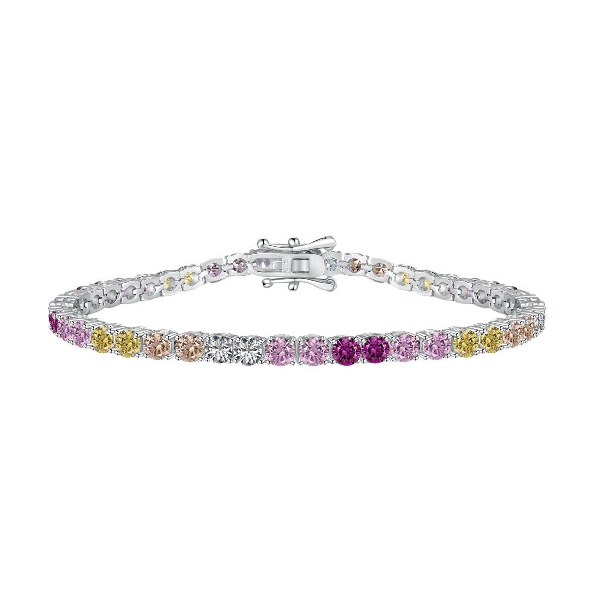 [Lucky Star]Radiant Colorful Round Cut Tennis Bracelet