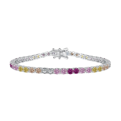 [Lucky Star]Radiant Colorful Round Cut Tennis Bracelet