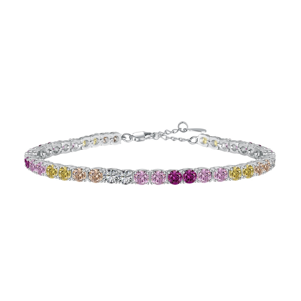 [Lucky Star]Radiant Colorful Round Cut Tennis Bracelet