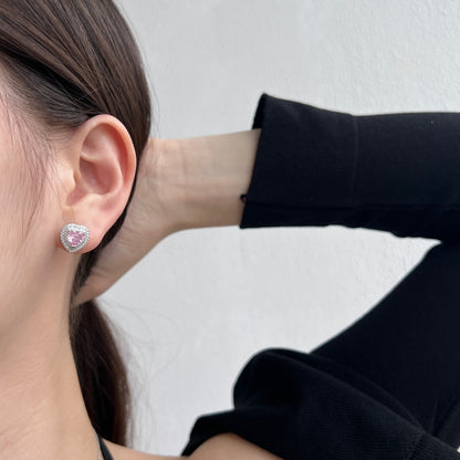 [Lucky Star]Dazzling Heart Shape Lover Earrings