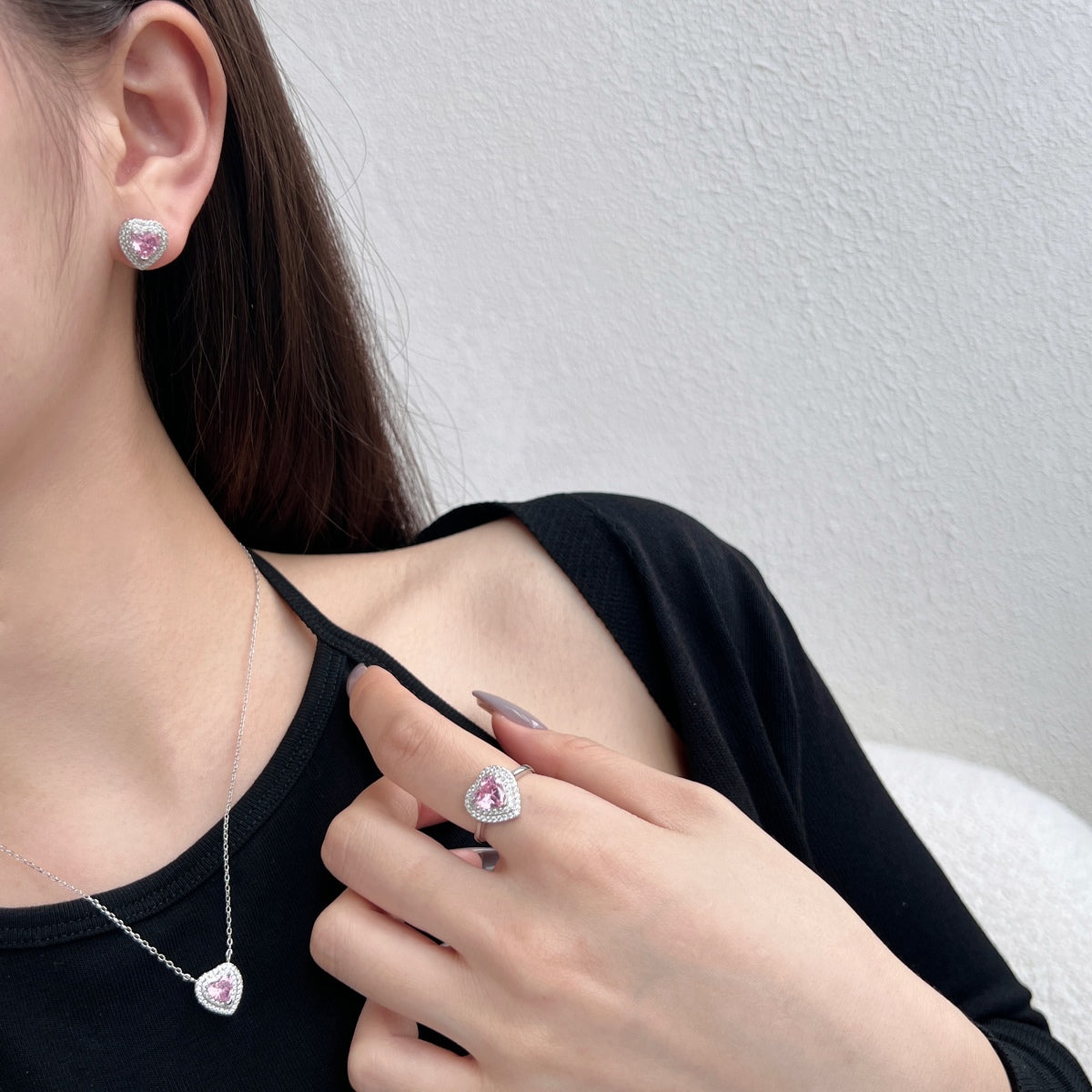 [Lucky Star]Dazzling Heart Shape Lover Earrings