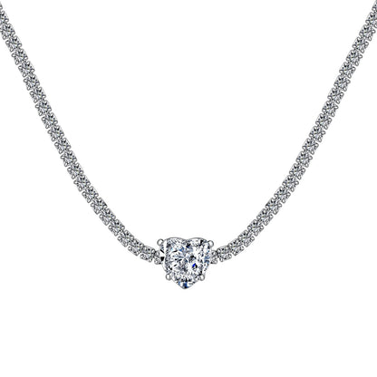 [Lucky Star]2.0 Carat Sparkling Tennis Heart Cut Necklace