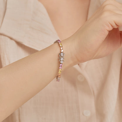 [Lucky Star]Radiant Colorful Round Cut Tennis Bracelet