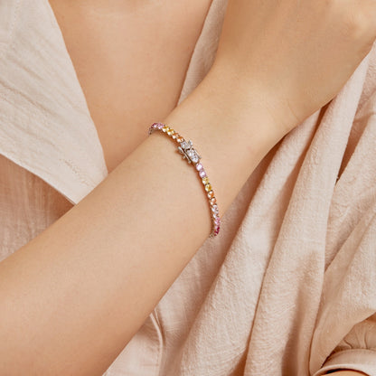[Lucky Star]Radiant Colorful Round Cut Tennis Bracelet