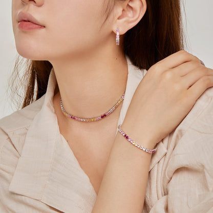 [Lucky Star]Radiant Colorful Round Cut Tennis Bracelet