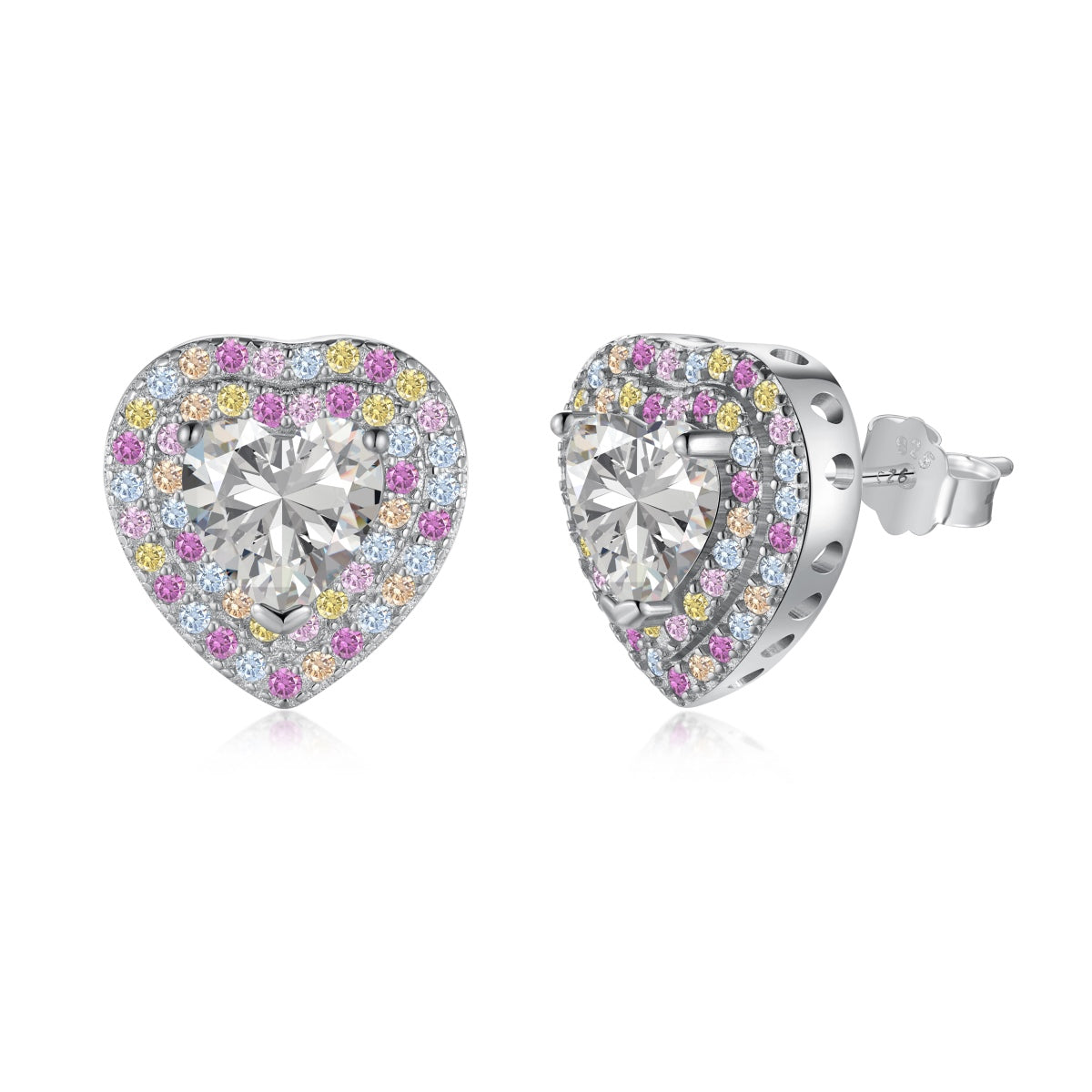 [Lucky Star]Dazzling Heart Shape Lover Earrings