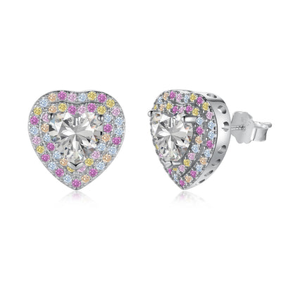 [Lucky Star]Dazzling Heart Shape Lover Earrings